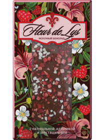 Шоколад молочный "Fleur de Lys" c клубникой и безе 100 г